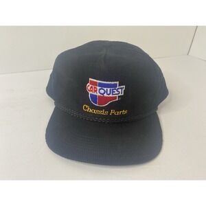 Car Quest Hat Chassis Parts Black Corduroy Snapback Rope Cap Vintage #3